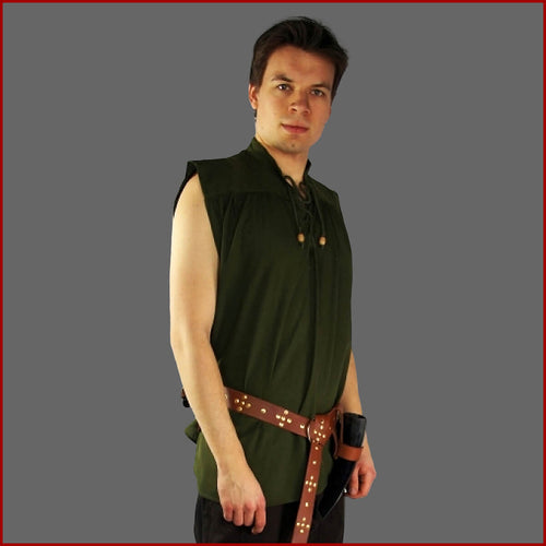 Mittelalter Hemd ärmellos - 6 Größen - grün | Leonardo Carbone Hemden