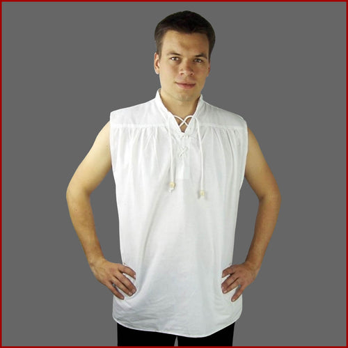 Herren Mittelalter Hemd OHNE Arm 6 Größen weiß | Leonardo Carbone Hemd