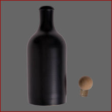 Lade das Bild in den Galerie-Viewer, Steinzeug-Flasche mit 0,5 l Inhalt schwarz
