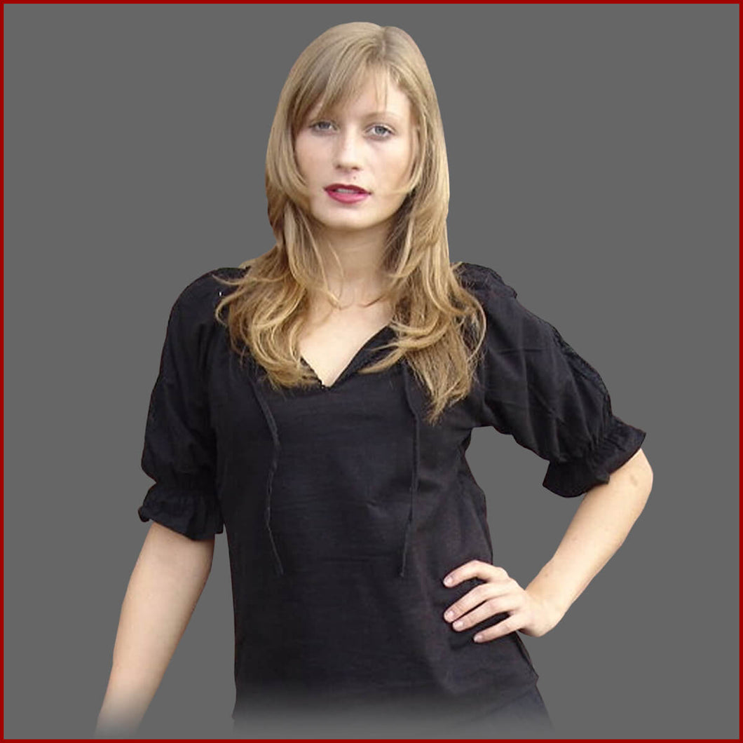 Mittelalter Carmen Bluse - schwarz - in 6 Größen | Leonardo Carbone