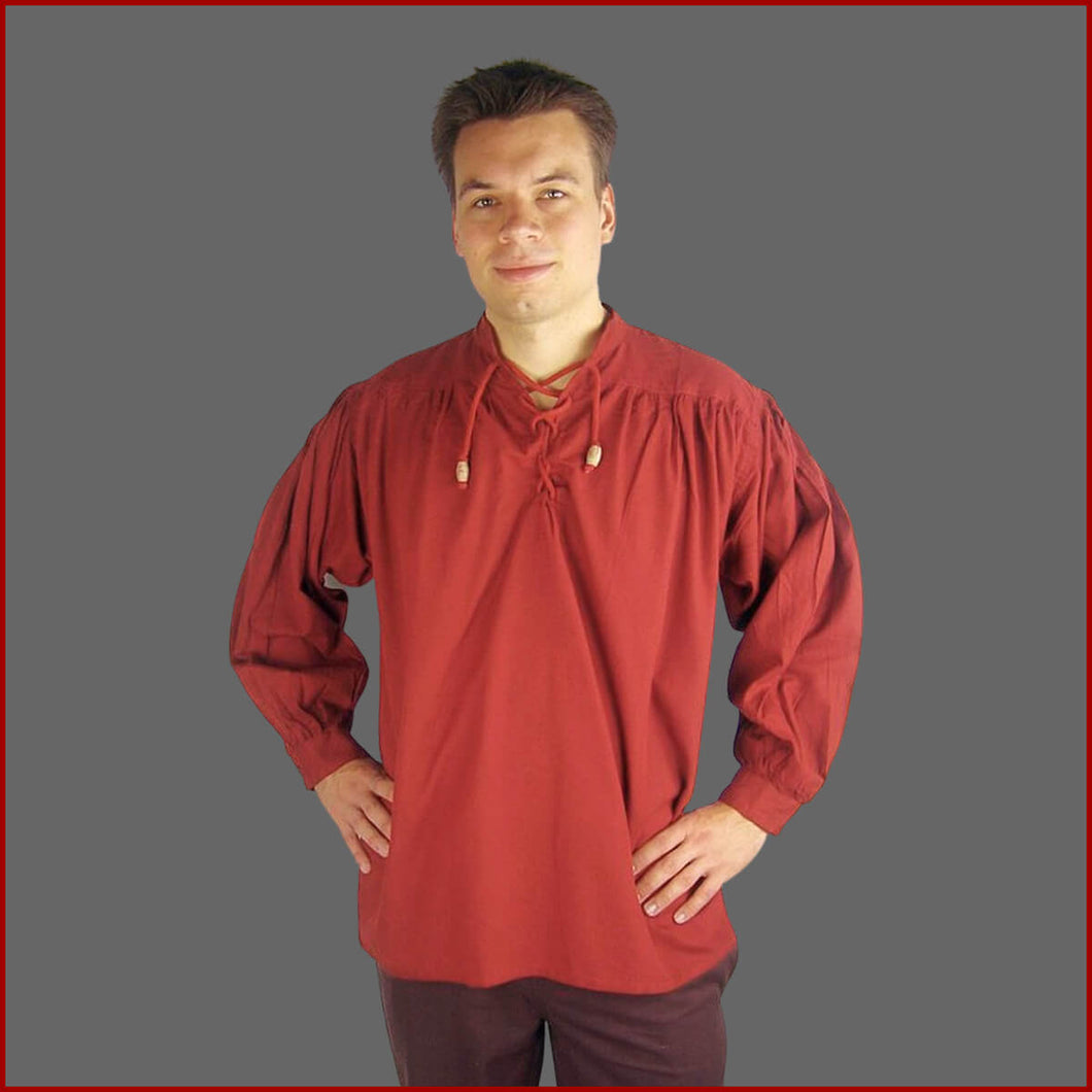 Klassisches Mittelalter Wikinger Hemd - rot | Leonardo Carbone Hemd