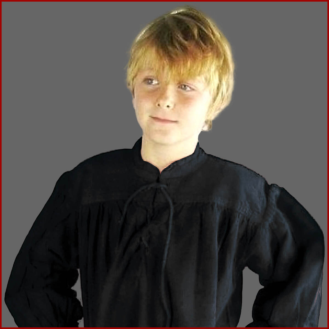 Kinder Mittelalter Hemd für Jungen - schwarz - Leonardo Carbone Jungs
