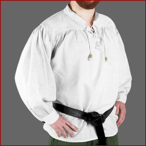 Mittelalter Hemd Übergröße 4XL 5XL weiß - Leonardo Carbone Hemd weiss