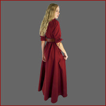 Lade das Bild in den Galerie-Viewer, Kurzärmeliges Mittelalterkleid ROT Carmenkleid - Leonardo Carbone
