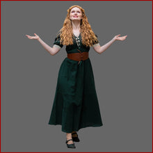Lade das Bild in den Galerie-Viewer, Grünes Kurzarm Kleid für Mittelalter in Übergröße XXXXL
