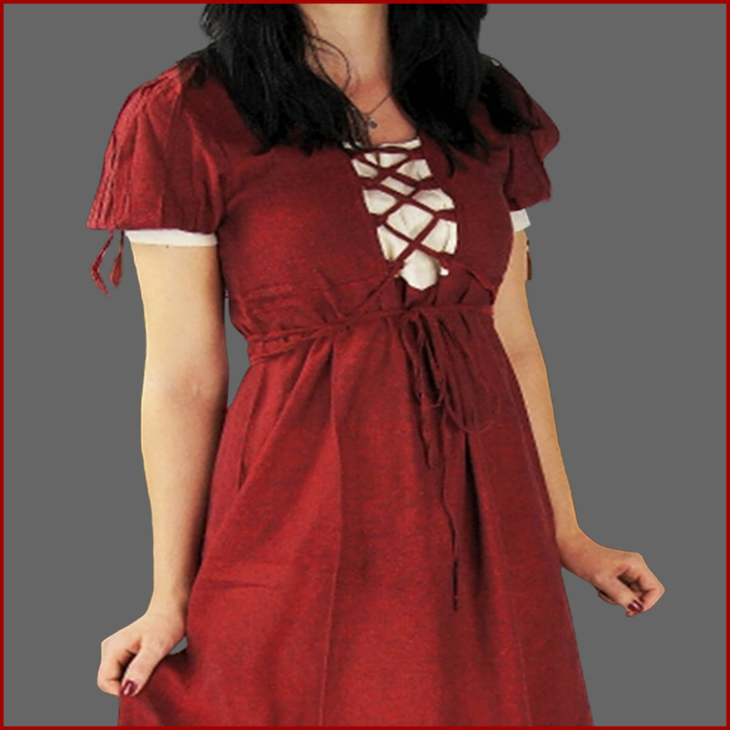 Mittelalterkleid kurzarm Übergröße ROT 4XL 5XL - Leonardo Carbone